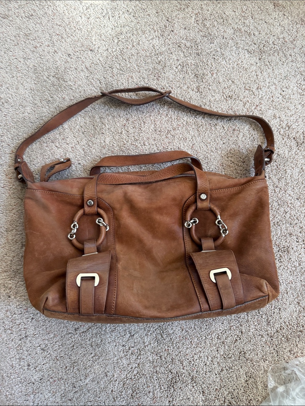 Classic Brown Leather Shoulder Bag